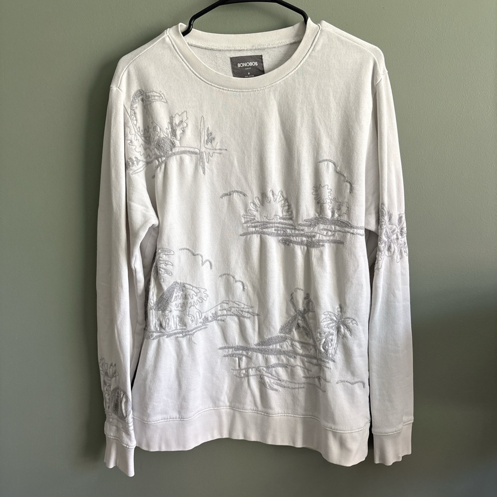 Bonobos White Cotton Sweatshirt